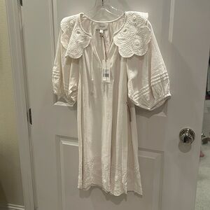 Tags On Cleobella fall cream dress with puff sleeves